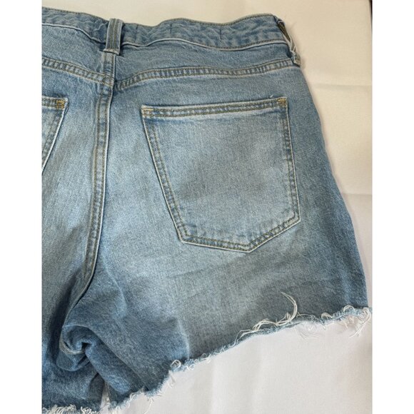 Universal Thread Vintage Midi Cuff Off Jeans Shorts 6/28 Button Fly Light Wash - Picture 4 of 10